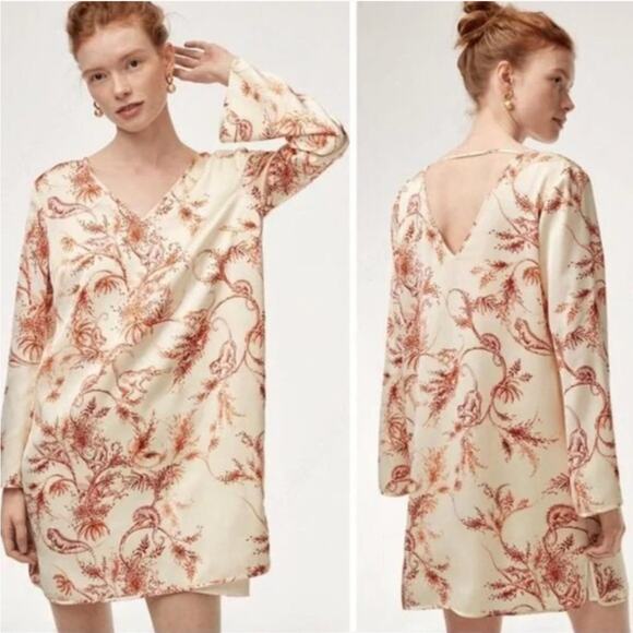 Aritzia Little Moon Brassia Printed Satin Shift Dress - Picture 1 of 8